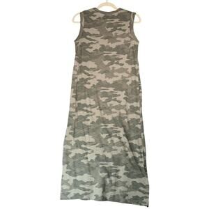 Universal Thread Dress Womens XS Green Camo Sleeveless Maxi Cotton Casual